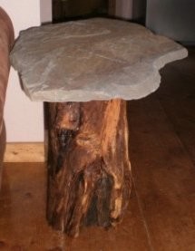 Rustic Log and Stone Table