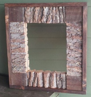 Rustic Bark Mirror